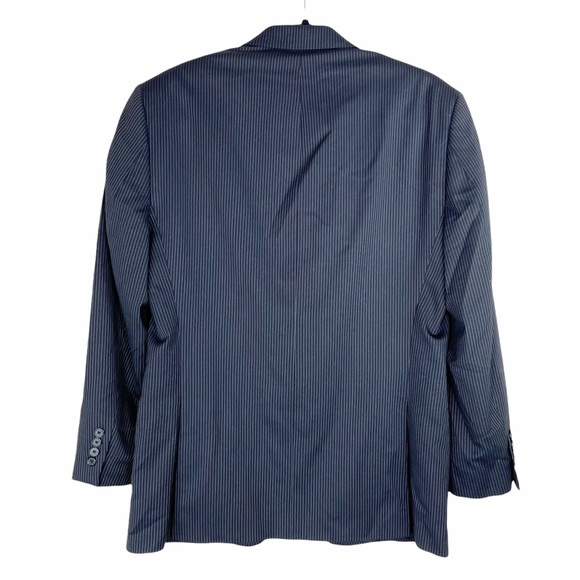 APT 9 Gray Stripe Three Button Wool Blazer - Picture 2 of 9